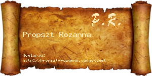 Propszt Rozanna névjegykártya